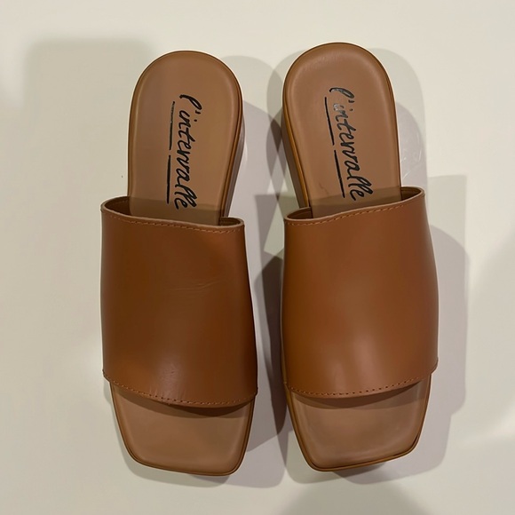 L’Intervalle Fox Tan mules sandals, Leather Upper, Padded Insole, Made in Italy - Picture 3 of 8